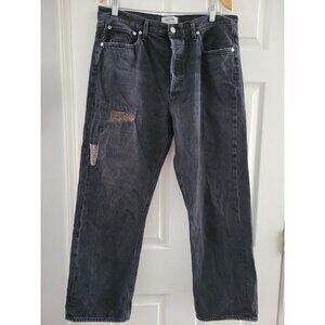 Agolde High Rise Black 90s patchwork denim jeans size 32 straight leg Rare